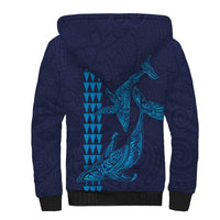 Aloha Hawaii Whale Kakau and Polynesian Tattoo Sherpa Hoodie Dark Navy Color LT03 - Polynesian Pride
