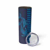 Aloha Hawaii Whale Kakau and Polynesian Tattoo Skinny Tumbler Dark Navy Color LT03 - Polynesian Pride