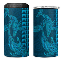 Aloha Hawaii Whale Kakau and Polynesian Tattoo 4 in 1 Can Cooler Tumbler Light Blue Color LT03 One Size: 16 oz Light Blue - Polynesian Pride