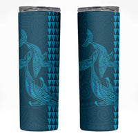 Aloha Hawaii Whale Kakau and Polynesian Tattoo Skinny Tumbler Light Blue Color LT03 Light Blue - Polynesian Pride