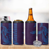 Aloha Hawaii Whale Kakau and Polynesian Tattoo 4 in 1 Can Cooler Tumbler Purple Color LT03 - Polynesian Pride
