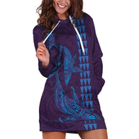 Aloha Hawaii Whale Kakau and Polynesian Tattoo Hoodie Dress Purple Color LT03 Purple - Polynesian Pride
