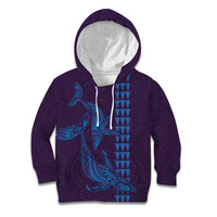 Aloha Hawaii Whale Kakau and Polynesian Tattoo Kid Hoodie Purple Color LT03 Hoodie Purple - Polynesian Pride