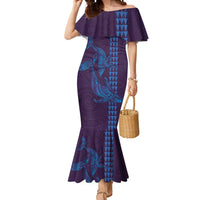 Aloha Hawaii Whale Kakau and Polynesian Tattoo Mermaid Dress Purple Color LT03 Women Purple - Polynesian Pride