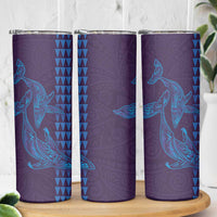 Aloha Hawaii Whale Kakau and Polynesian Tattoo Skinny Tumbler Purple Color LT03 - Polynesian Pride