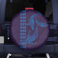Aloha Hawaii Whale Kakau and Polynesian Tattoo Spare Tire Cover Purple Color LT03 - Polynesian Pride