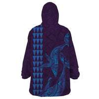 Aloha Hawaii Whale Kakau and Polynesian Tattoo Wearable Blanket Hoodie Purple Color LT03 - Polynesian Pride