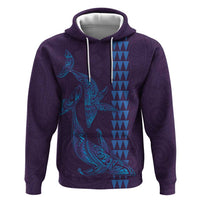 Aloha Hawaii Whale Kakau and Polynesian Tattoo Zip Hoodie Purple Color LT03 Pullover Hoodie Purple - Polynesian Pride