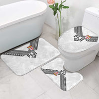 Rugby Fiji Bathroom Set Fijian Masi Tribal Sporty Style White Color LT03 - Polynesian Pride