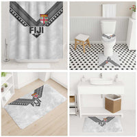 Rugby Fiji Bathroom Set Fijian Masi Tribal Sporty Style White Color LT03 - Polynesian Pride