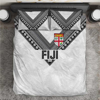 Rugby Fiji Bedding Set Fijian Masi Tribal Sporty Style White Color LT03 White - Polynesian Pride