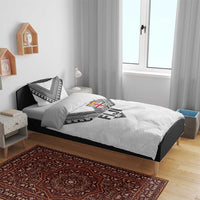 Rugby Fiji Bedding Set Fijian Masi Tribal Sporty Style White Color LT03 - Polynesian Pride