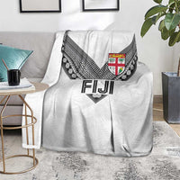 Rugby Fiji Blanket Fijian Masi Tribal Sporty Style White Color LT03 - Polynesian Pride