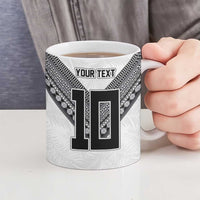 Custom Rugby Fiji Ceramic Mug Fijian Masi Tribal Sporty Style White Color LT03 - Polynesian Pride