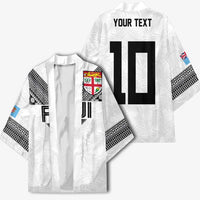Custom Rugby Fiji Kimono Fijian Masi Tribal Sporty Style White Color LT03 - Polynesian Pride
