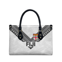 Rugby Fiji Leather Bag Fijian Masi Tribal Sporty Style White Color LT03 - Polynesian Pride
