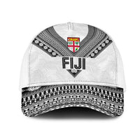 Rugby Fiji Mesh Trucker Cap Fijian Masi Tribal Sporty Style White Color LT03 One Size White White - Polynesian Pride
