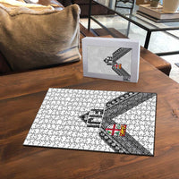 Rugby Fiji Puzzle Fijian Masi Tribal Sporty Style White Color LT03 - Polynesian Pride