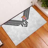Rugby Fiji Rubber Doormat Fijian Masi Tribal Sporty Style White Color LT03 - Polynesian Pride