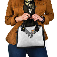 Rugby Fiji Shoulder Handbag Fijian Masi Tribal Sporty Style White Color LT03 - Polynesian Pride
