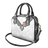Rugby Fiji Shoulder Handbag Fijian Masi Tribal Sporty Style White Color LT03 - Polynesian Pride