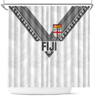 Rugby Fiji Shower Curtain Fijian Masi Tribal Sporty Style White Color LT03 White - Polynesian Pride
