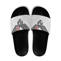 Rugby Fiji Slide Sandals Fijian Masi Tribal Sporty Style White Color LT03 White - Polynesian Pride