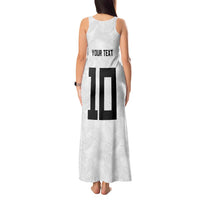 Custom Rugby Fiji Tank Maxi Dress Fijian Masi Tribal Sporty Style White Color LT03 - Polynesian Pride