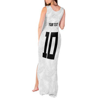 Custom Rugby Fiji Tank Maxi Dress Fijian Masi Tribal Sporty Style White Color LT03 - Polynesian Pride