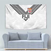 Rugby Fiji Tapestry Fijian Masi Tribal Sporty Style White Color LT03 - Polynesian Pride