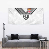Rugby Fiji Tapestry Fijian Masi Tribal Sporty Style White Color LT03 - Polynesian Pride
