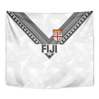 Rugby Fiji Tapestry Fijian Masi Tribal Sporty Style White Color LT03 - Polynesian Pride