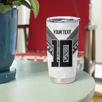 Custom Rugby Fiji Tumbler Cup Fijian Masi Tribal Sporty Style White Color LT03 - Polynesian Pride