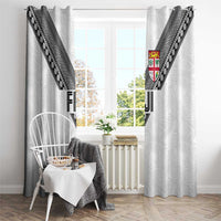 Rugby Fiji Window Curtain Fijian Masi Tribal Sporty Style White Color LT03 - Polynesian Pride