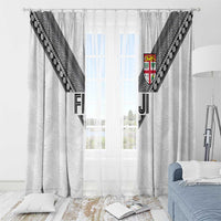 Rugby Fiji Window Curtain Fijian Masi Tribal Sporty Style White Color LT03 - Polynesian Pride