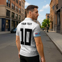 Custom Rugby Fiji Zipper Polo Shirt Fijian Masi Tribal Sporty Style White Color LT03 - Polynesian Pride