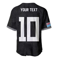 Custom Rugby Fiji Baseball Jersey Fijian Masi Tribal Sporty Style Black Color LT03 - Polynesian Pride