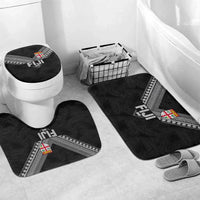 Rugby Fiji Bathroom Set Fijian Masi Tribal Sporty Style Black Color LT03 Mat Set Only (3 pcs) One Size Black - Polynesian Pride