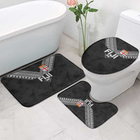 Rugby Fiji Bathroom Set Fijian Masi Tribal Sporty Style Black Color LT03 - Polynesian Pride