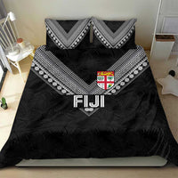 Rugby Fiji Bedding Set Fijian Masi Tribal Sporty Style Black Color LT03 - Polynesian Pride