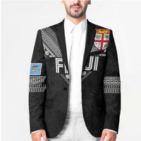 Custom Rugby Fiji Blazer Fijian Masi Tribal Sporty Style Black Color LT03 - Polynesian Pride
