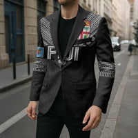 Custom Rugby Fiji Blazer Fijian Masi Tribal Sporty Style Black Color LT03 - Polynesian Pride