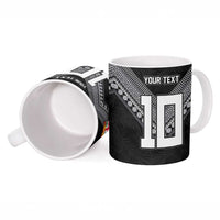 Custom Rugby Fiji Ceramic Mug Fijian Masi Tribal Sporty Style Black Color LT03 - Polynesian Pride