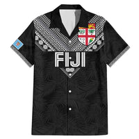 Custom Rugby Fiji Family Matching Mermaid Dress and Hawaiian Shirt Fijian Masi Tribal Sporty Style Black Color LT03 Dad's Shirt - Short Sleeve Black - Polynesian Pride