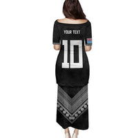Custom Rugby Fiji Family Matching Puletasi and Hawaiian Shirt Fijian Masi Tribal Sporty Style Black Color LT03 - Polynesian Pride