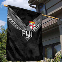 Rugby Fiji Garden Flag Fijian Masi Tribal Sporty Style Black Color LT03 - Polynesian Pride