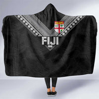 Rugby Fiji Hooded Blanket Fijian Masi Tribal Sporty Style Black Color LT03 One Size Black - Polynesian Pride