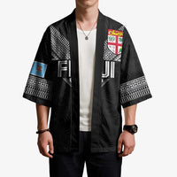 Custom Rugby Fiji Kimono Fijian Masi Tribal Sporty Style Black Color LT03 - Polynesian Pride