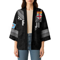Custom Rugby Fiji Kimono Fijian Masi Tribal Sporty Style Black Color LT03 - Polynesian Pride