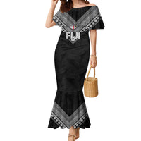 Custom Rugby Fiji Mermaid Dress Fijian Masi Tribal Sporty Style Black Color LT03 Women Black - Polynesian Pride